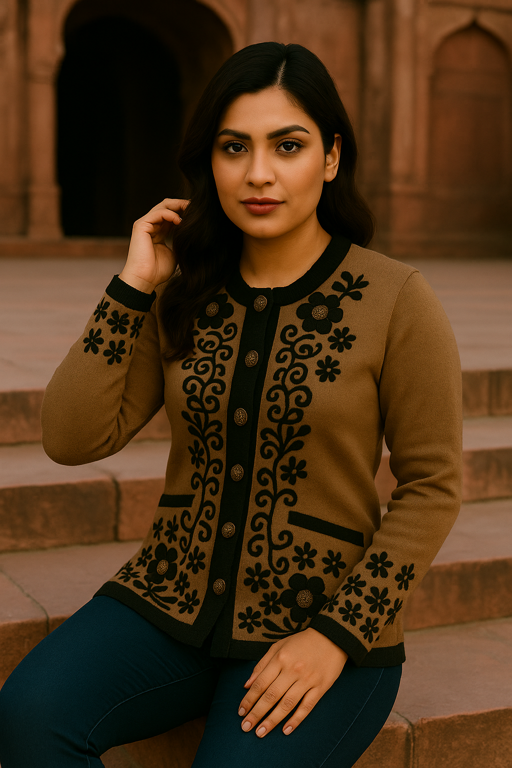 Royal Noir Wool Cardigan — The Silence That Turns Heads