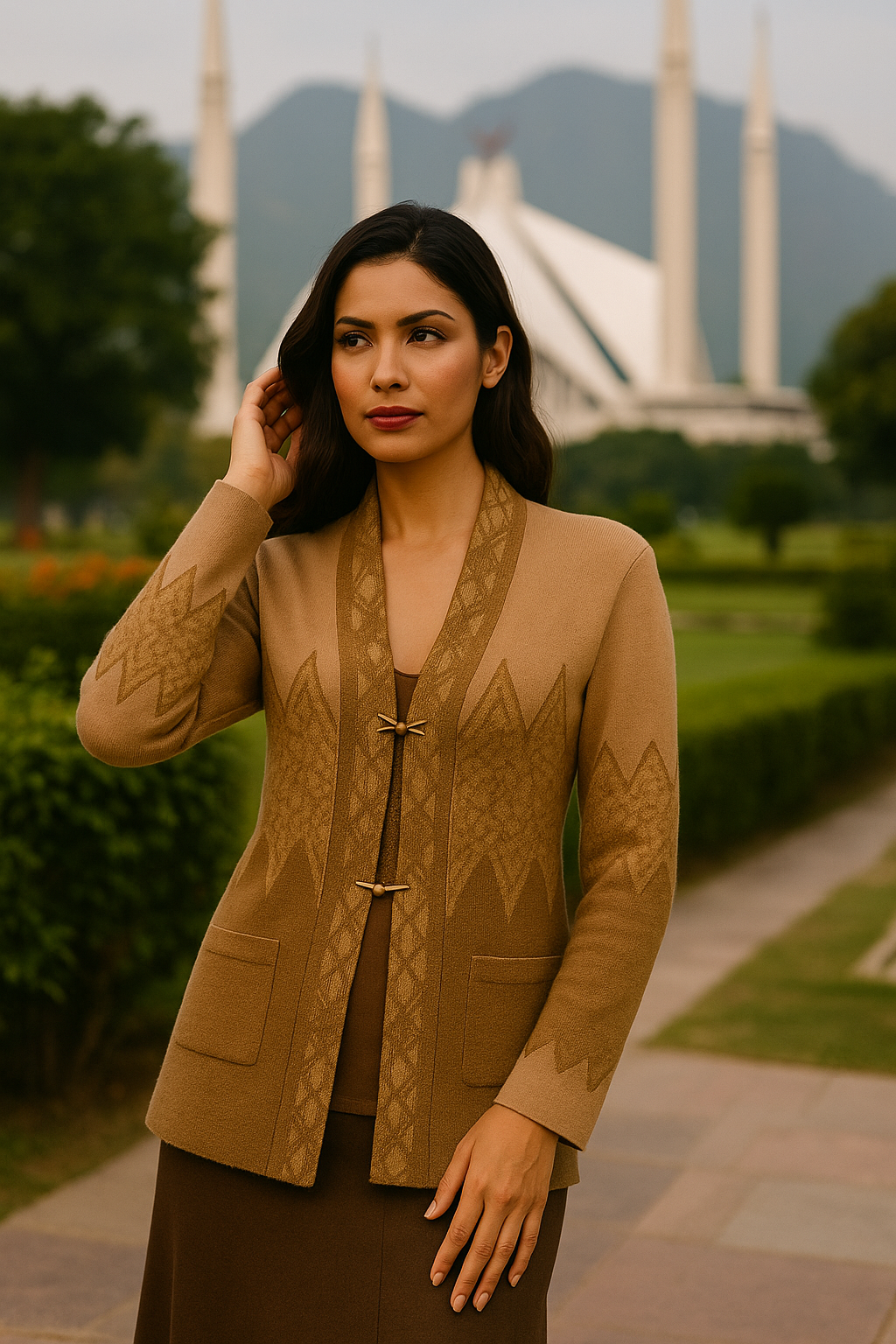 Amber Crest Woolen Blazer — A Symphony of Power and Poise